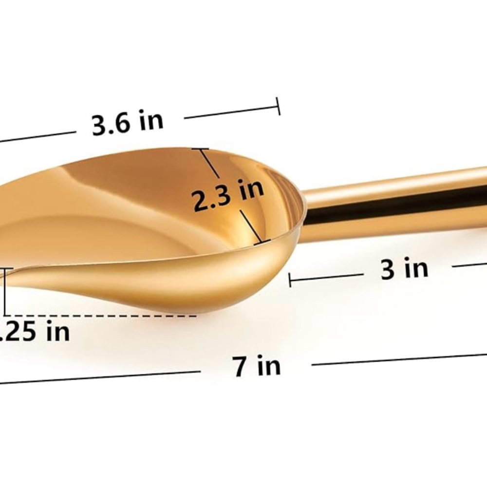 Lot 6 Gold Stainless Steel Ice Scoopers new - Picture 10 of 10